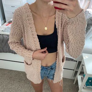 Light Pink Cozy Sweater Cardigan
